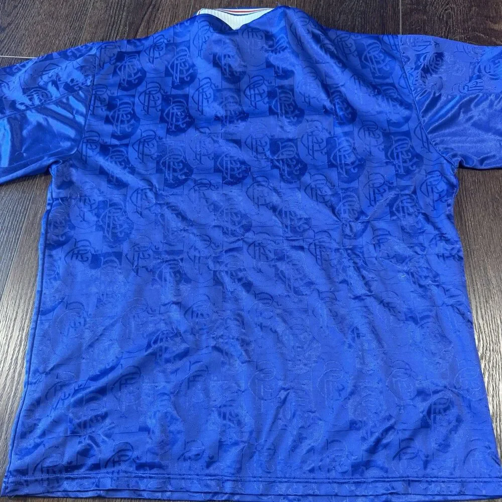 Vintage 1996 / 97 Adidas Rangers FC Home Jersey Shirt Soccer Football Sz XL READ